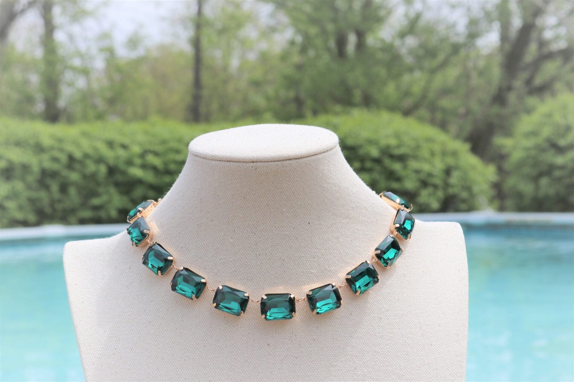 Emerald Green Octagon Necklace