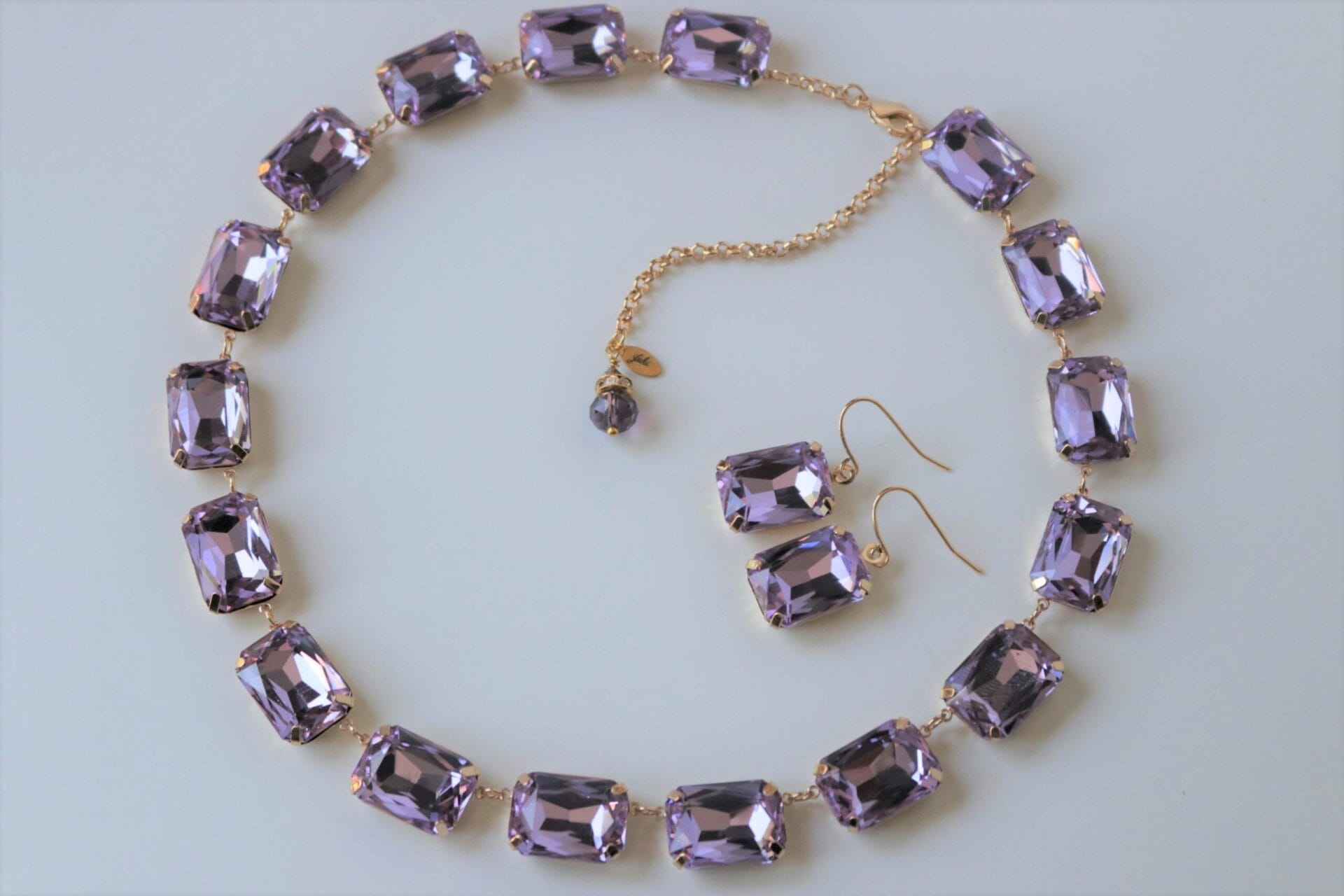 Lilac Purple Lavender Necklace in Anna Wintour style - Image 4