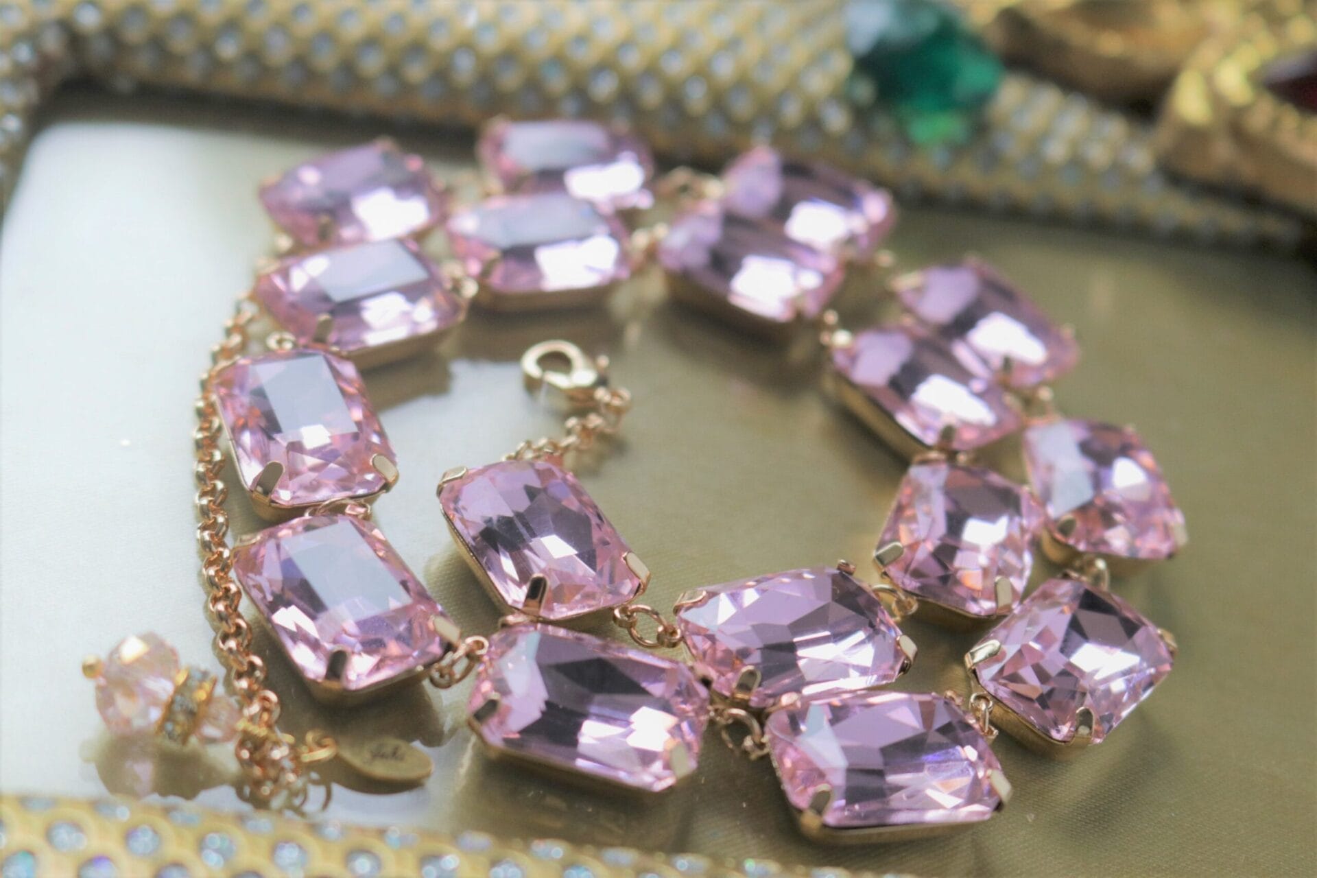 Pale Pink Octagon Anna Wintour Necklace