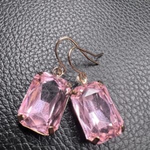 Blush Pink Earrings Light Rose Octagon Anna Wintour Style