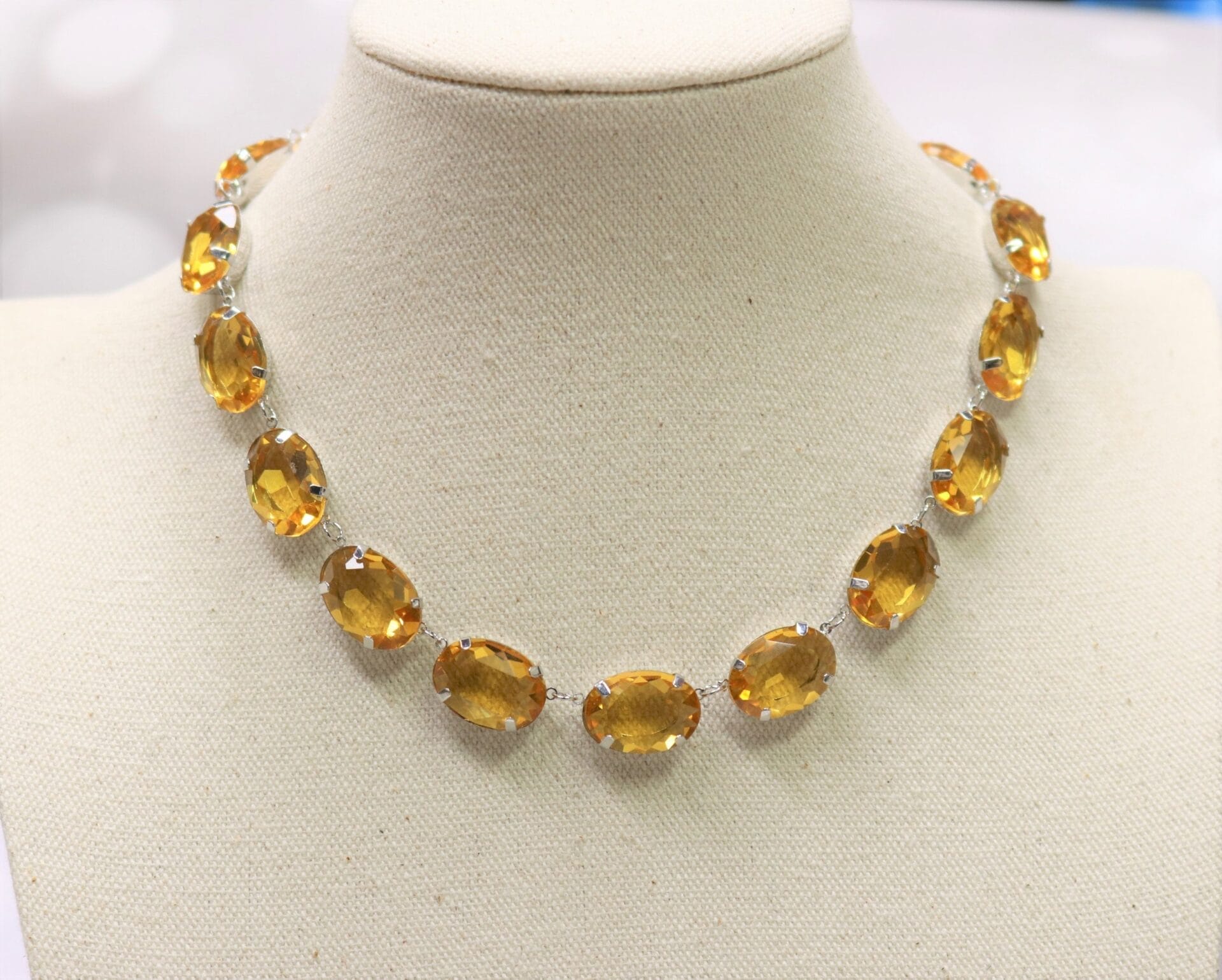 Anna Wintour Topaz Yellow Oval Necklace
