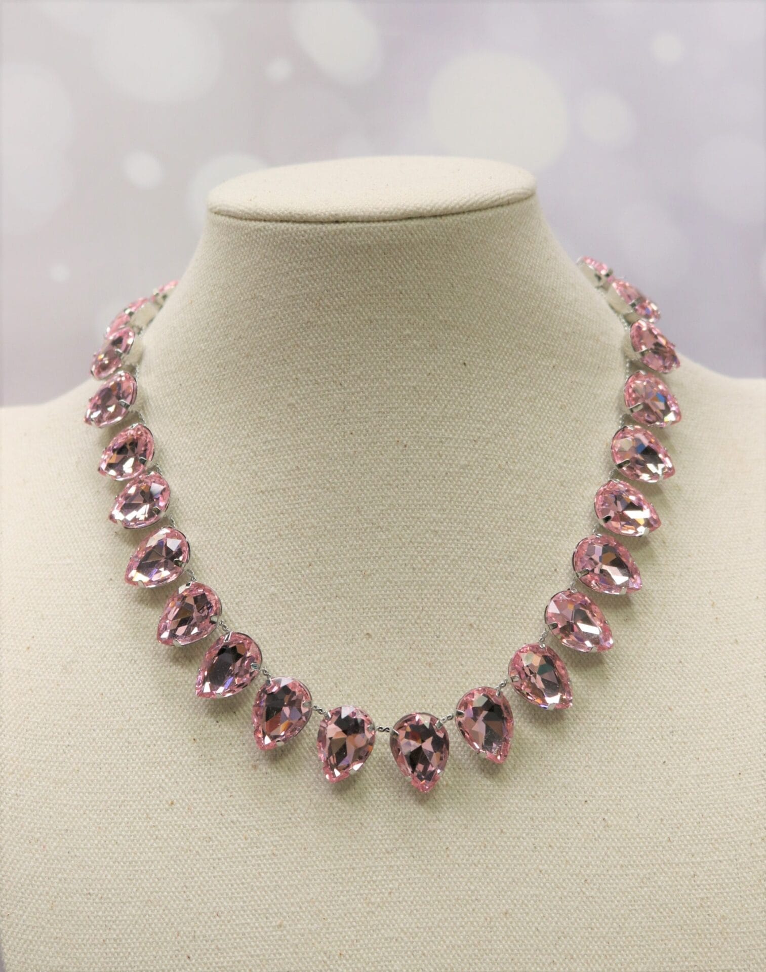 Blush pink Necklace Navy Blue Bermuda Blue Anna Wintour Georgian Collet Riviere Paste Teardrop Rivoli Octagon Statement Layering Gold Silver - Image 7