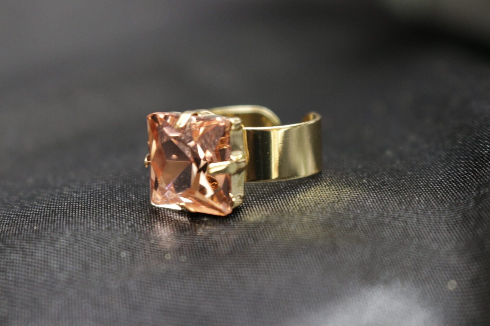 Blush Peach Necklace Anna Wintour Georgian Square Princess Cut Collet Riviere Paste Vintage choker Statement Layering Orange Mariana Style - Image 8