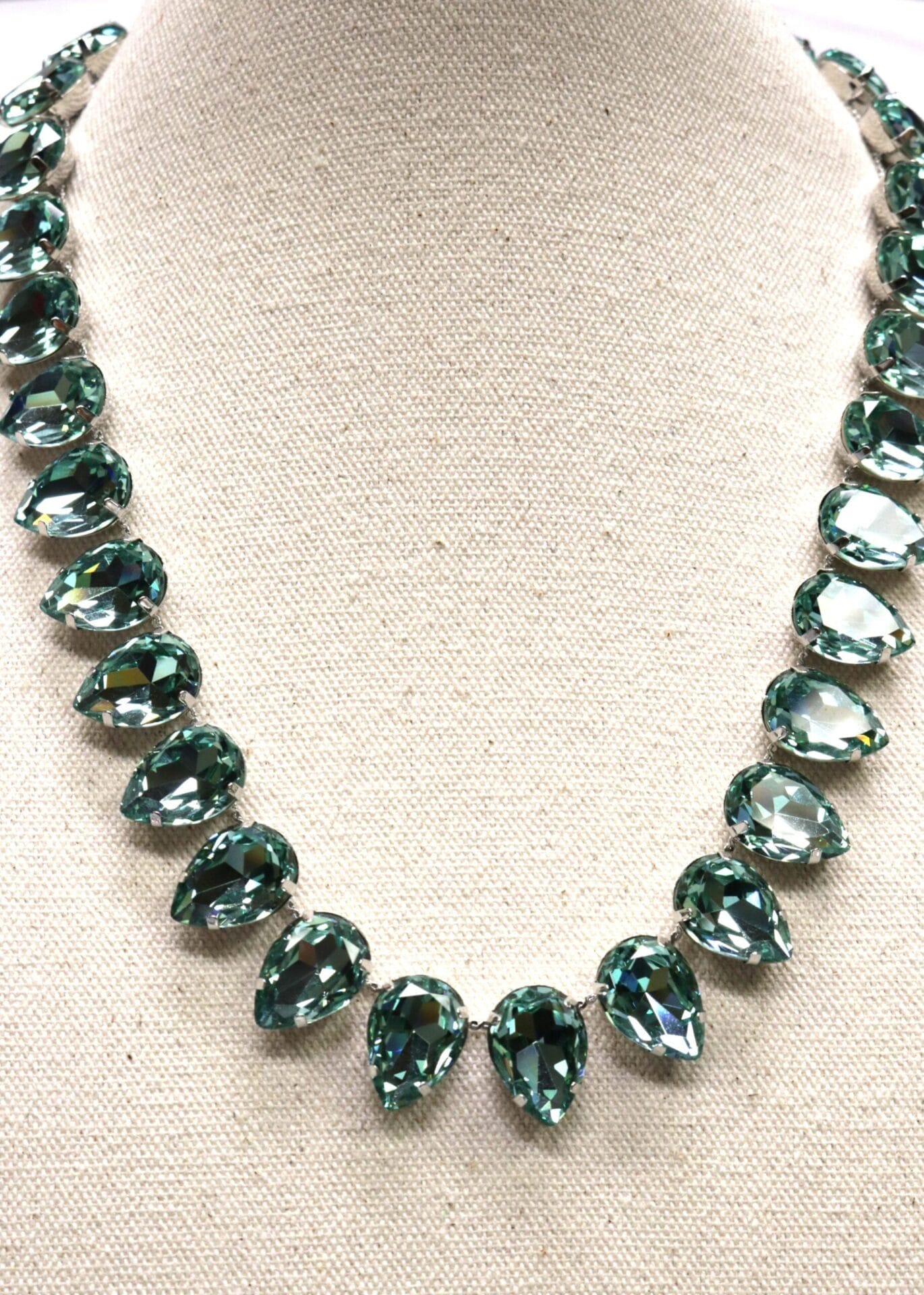 Seagreen azure blue teardrop necklace