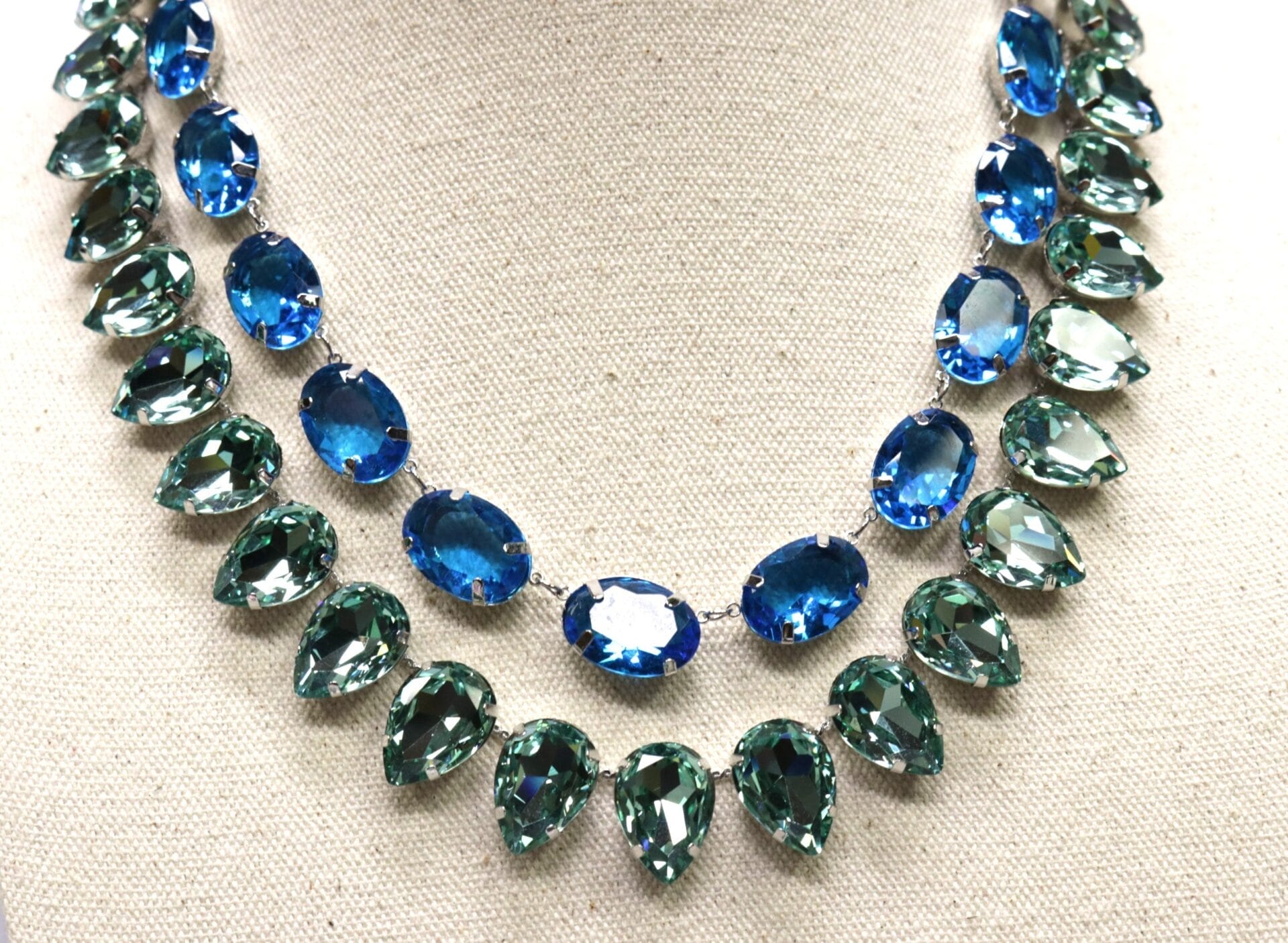 Aqua Blue Sea Green Chrysolite Necklace in Anna Wintour style - Image 6