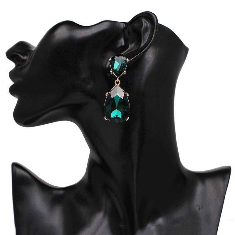 Emerald Earrings Angelina Jolie style Teardrops