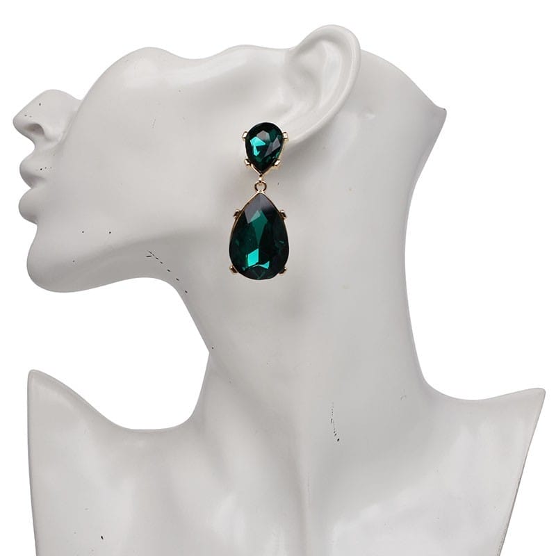 Emerald Earrings Angelina Jolie style Teardrops
