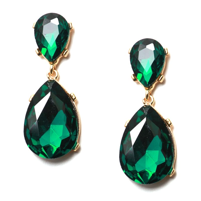 Emerald Earrings Angelina Jolie style Teardrops