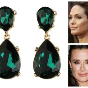 Emerald Green Earrings in Angelina Jolie Kyle Richards style