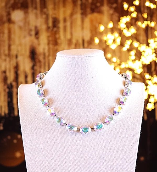 Aurora Borealis AB 18X13mm Oval Necklace