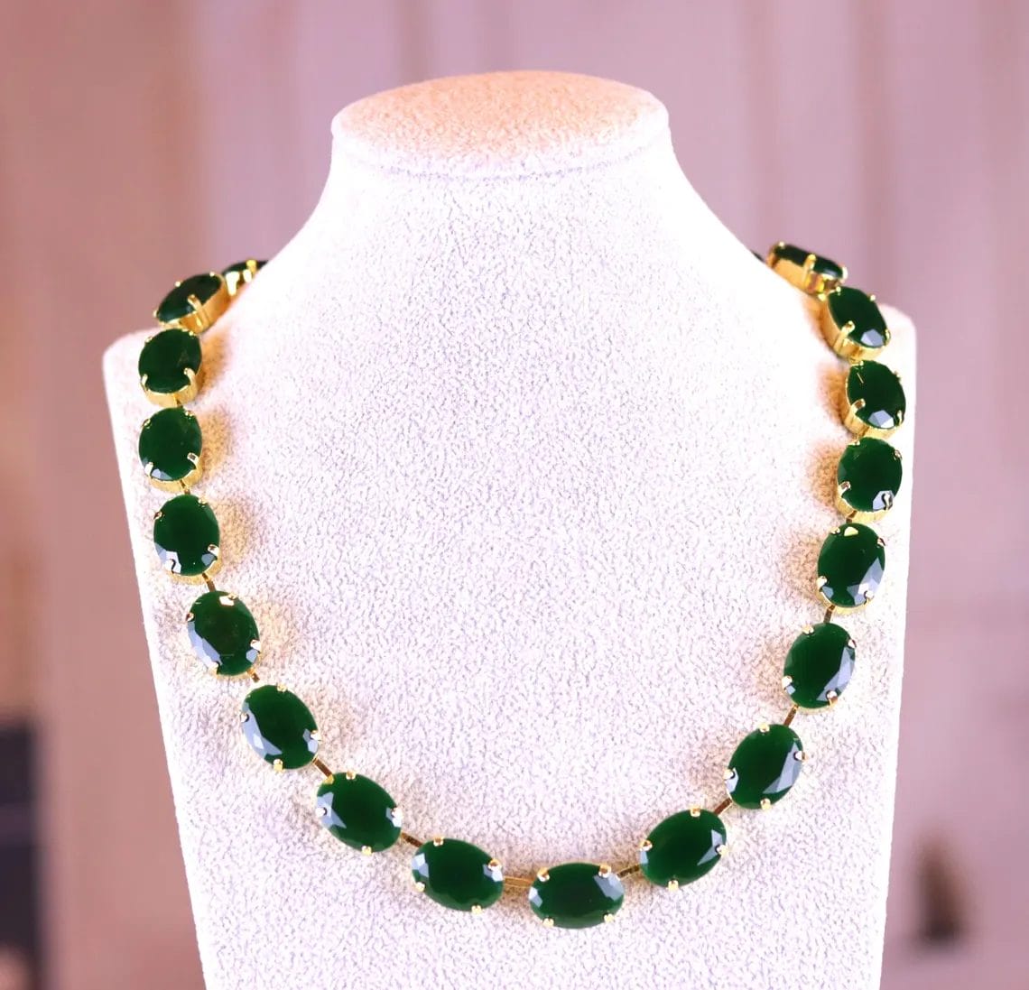 Sabyasachi inspired Emerald Necklace Layered in Anna Wintour Style - Image 7