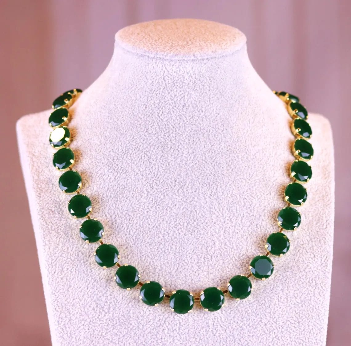 Sabyasachi inspired Emerald Necklace Layered in Anna Wintour Style - Image 5