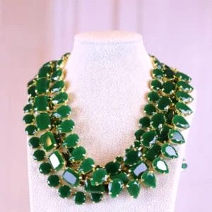 Sabyasachi inspired Emerald Necklace Layered in Anna Wintour Style
