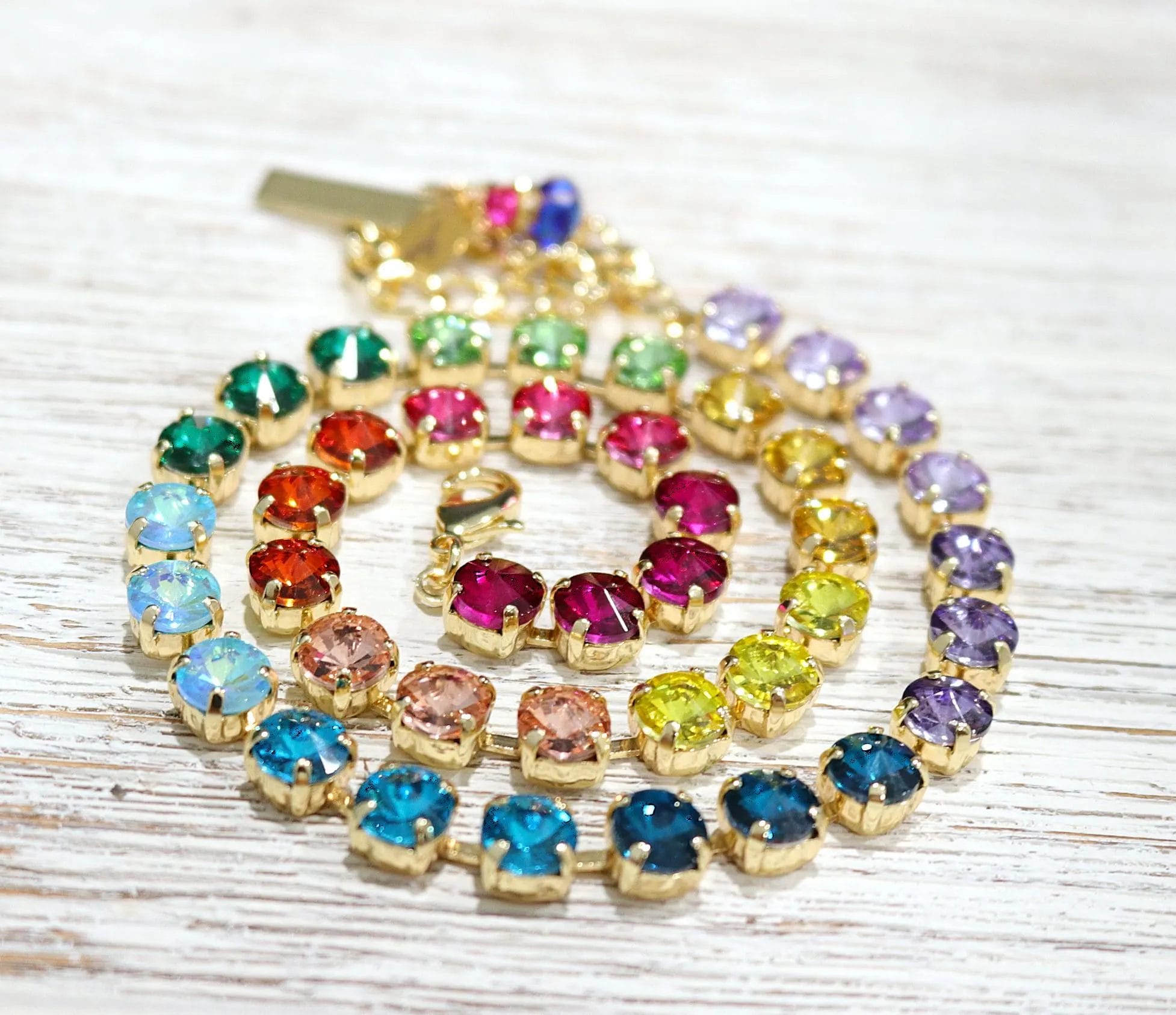 Rainbow Tennis Necklace