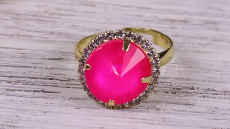 Hot Pink Round Ring Adjustable