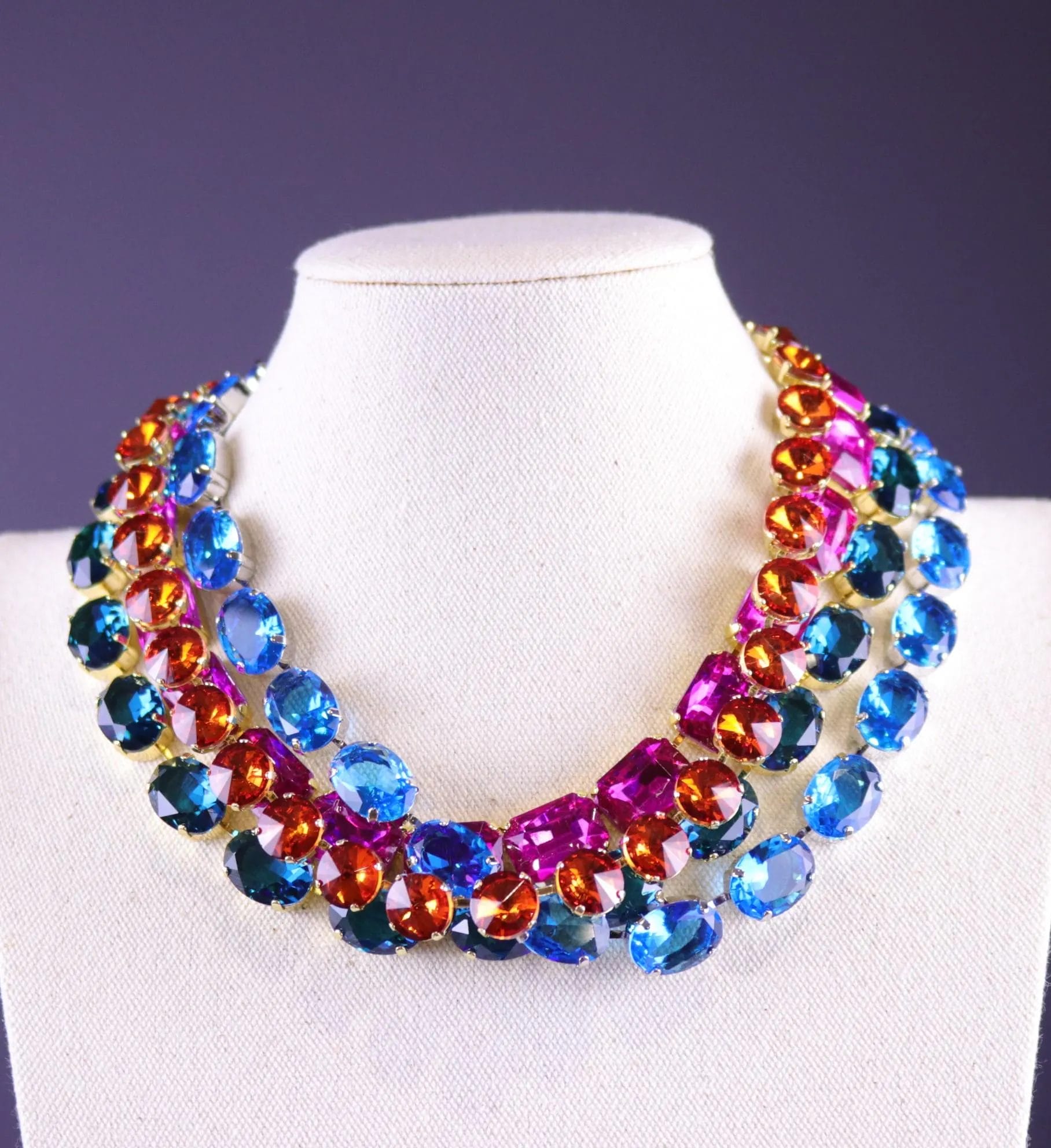 Blue Pink Orange Necklaces