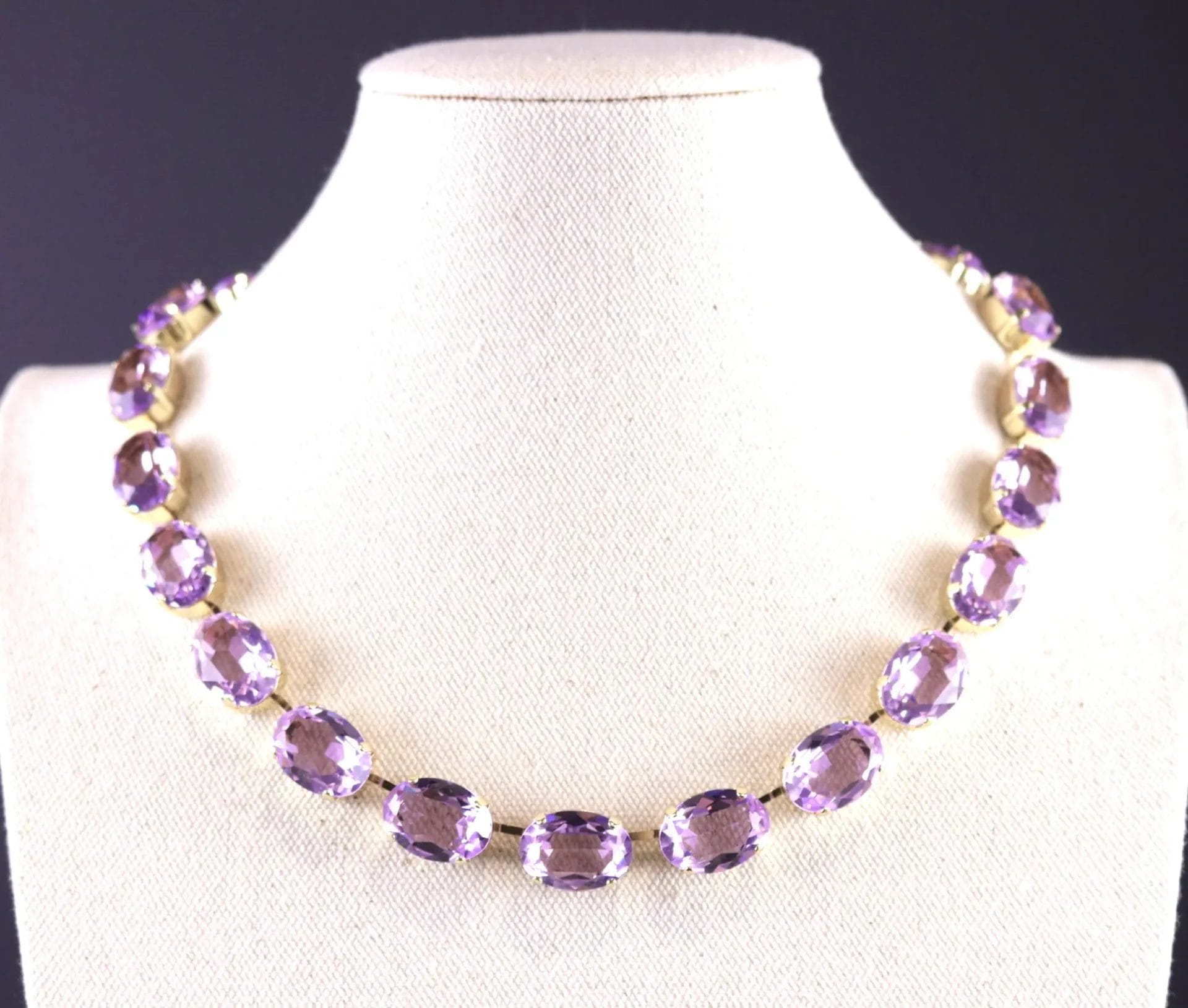 Purple Oval Unfoiled Necklace