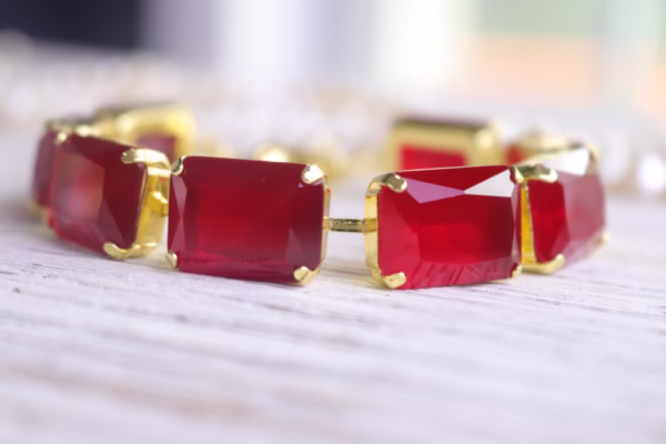 Ruby Red Octagon Bracelet