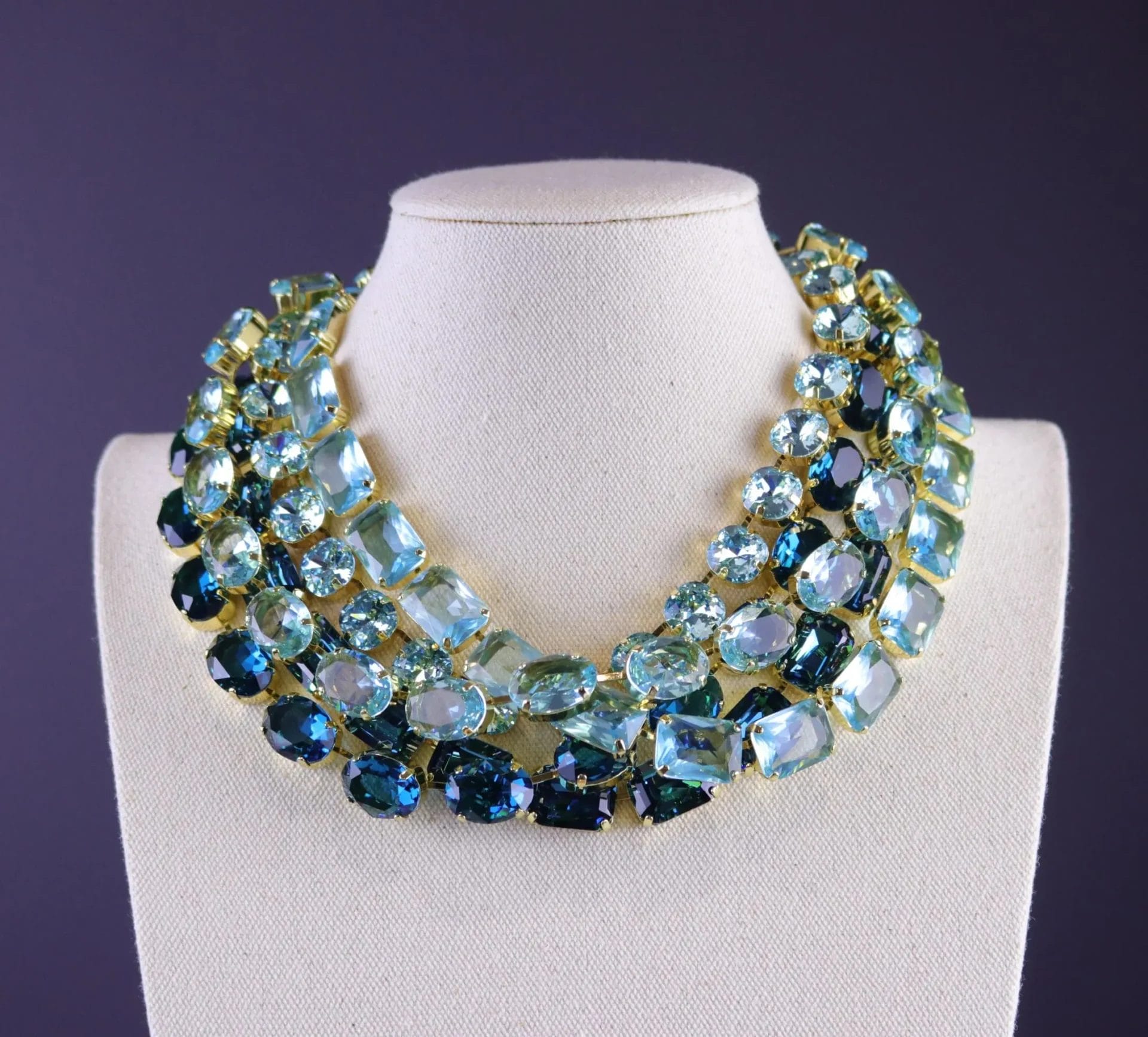 aqua blue and teal indicolite necklaces