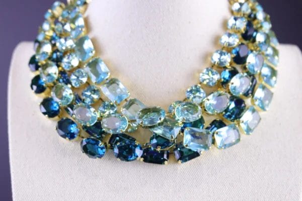 aqua blue and teal indicolite necklaces