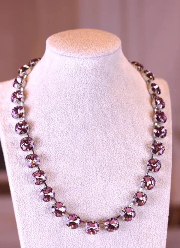 purple cushion necklace