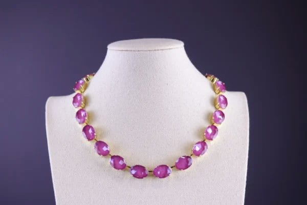 Berry Purple Oval Necklace