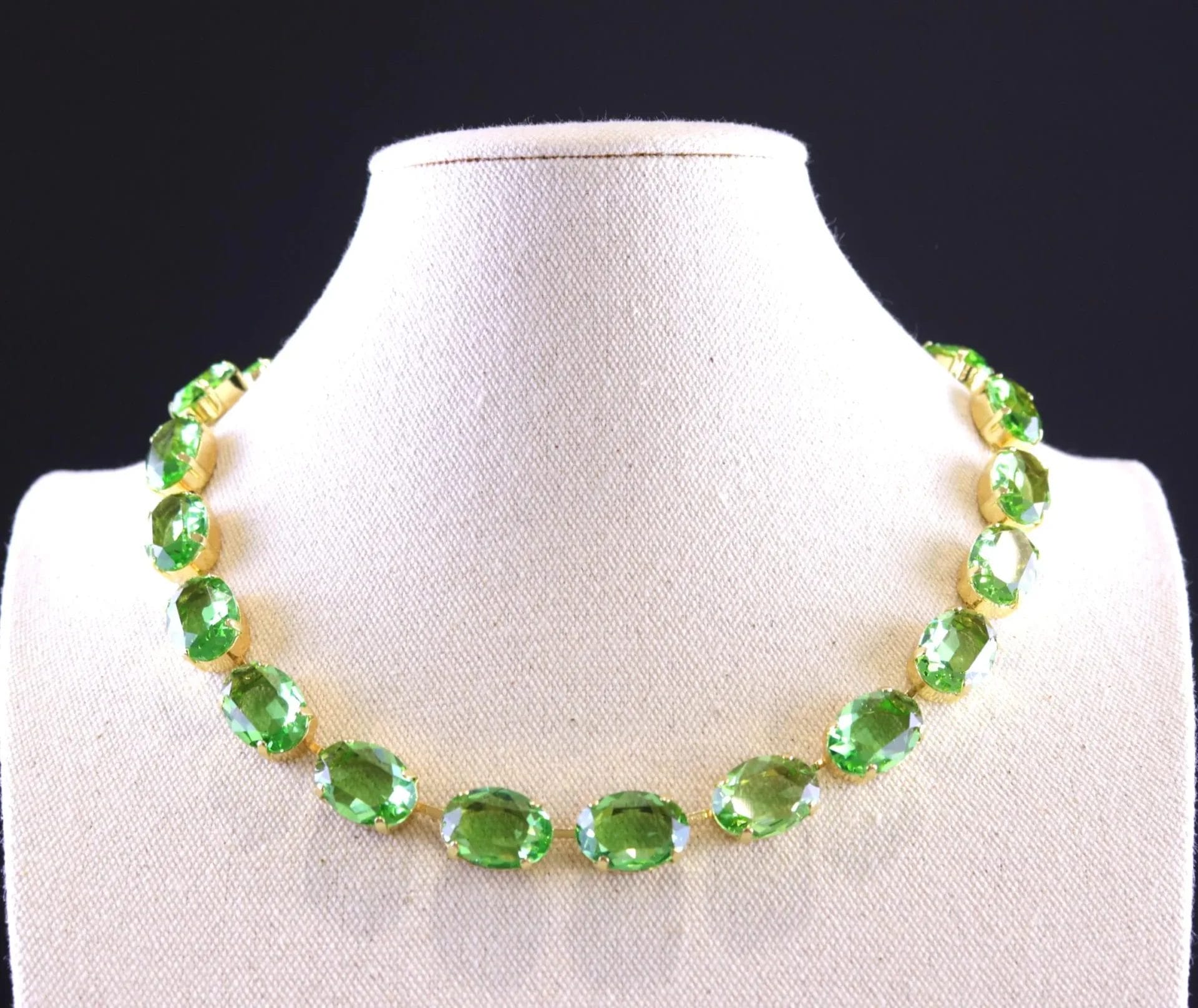 pastel green Oval necklace