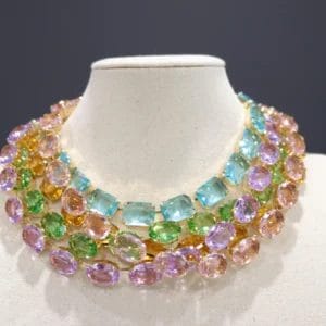 Anna Wintour Style Necklace – Aqua Blue or Aquamarine crystals