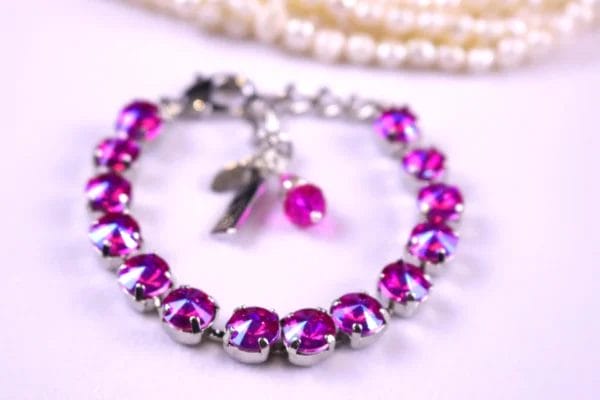 pink tennis bracelet