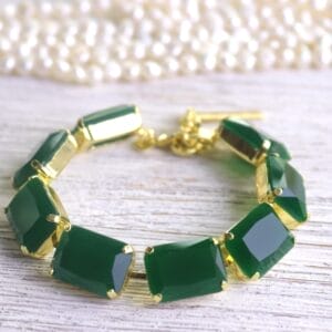 Emerald Green Bracelet – Sabyasachi Anna Wintour inspired Octagon Jewelry