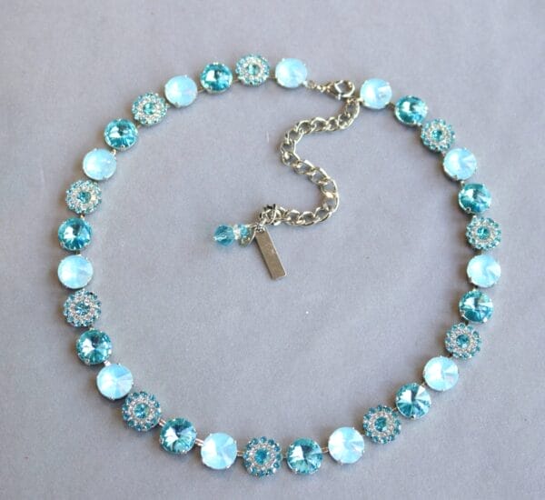 Aqua Blue Opal Crystal Necklace | Sparkling Statement Jewelry for Weddings & Evenings