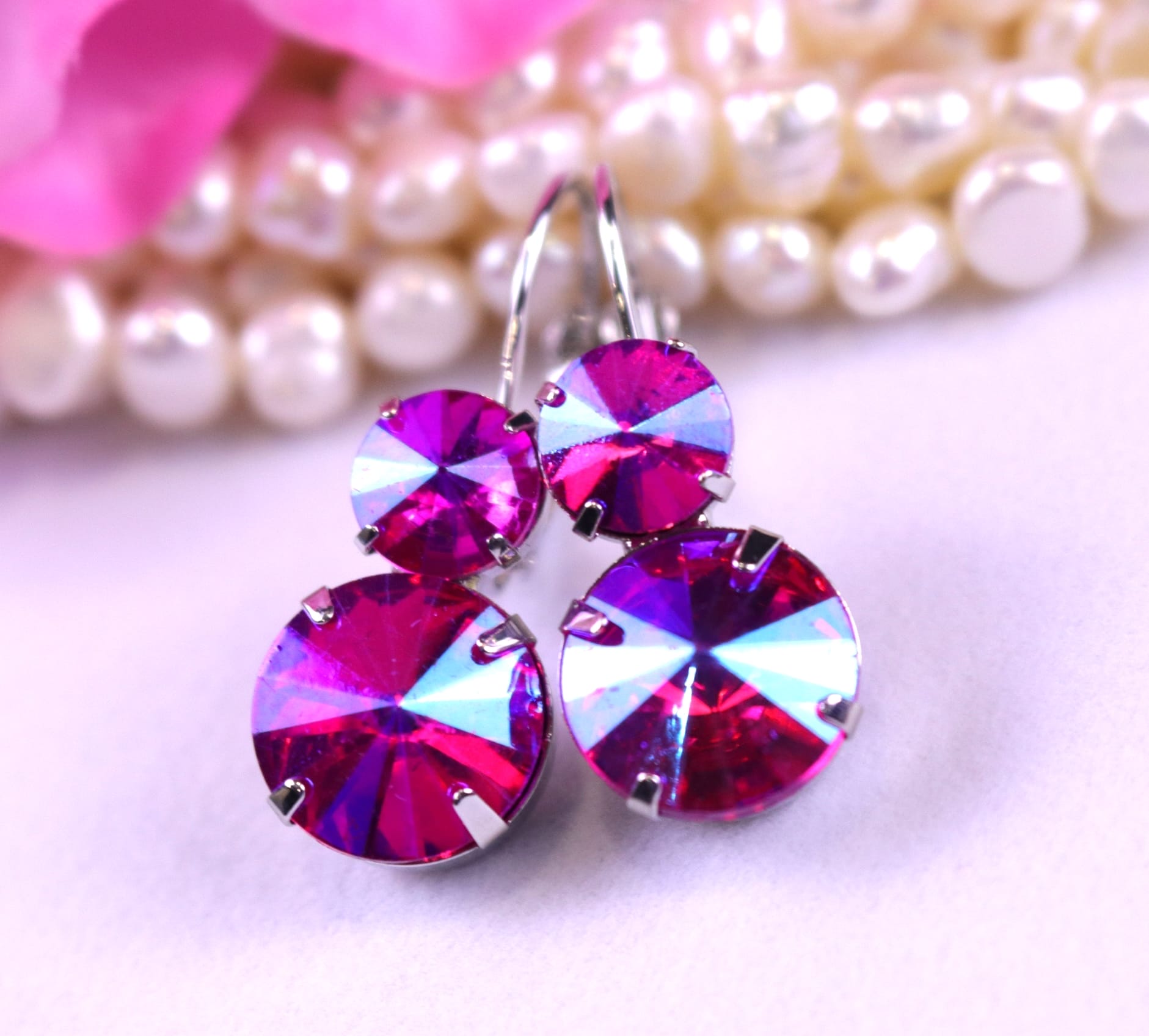 Pink Crystal Earrings