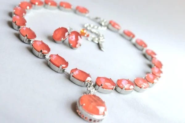 Vintage coral statement necklace