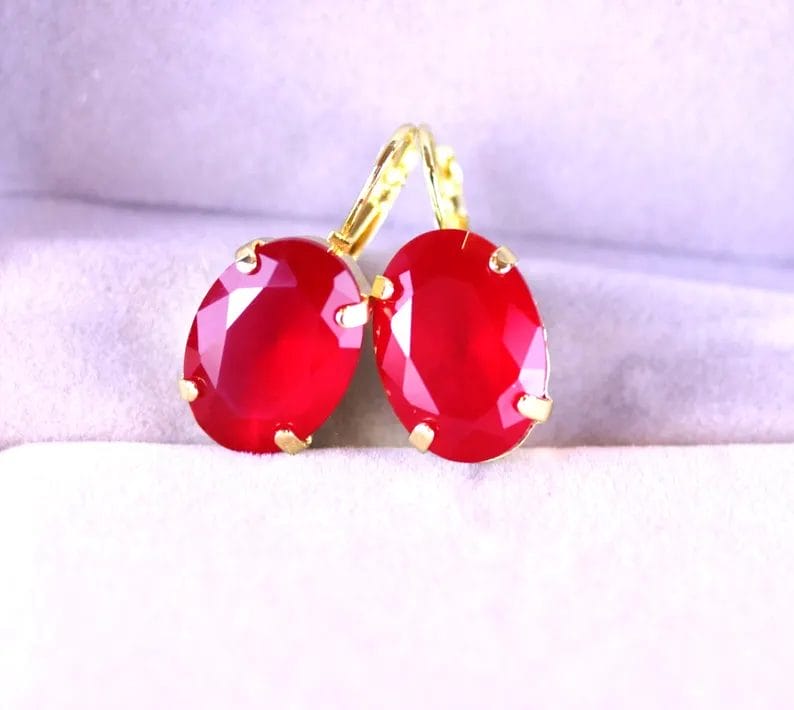 Ruby Red Earrings