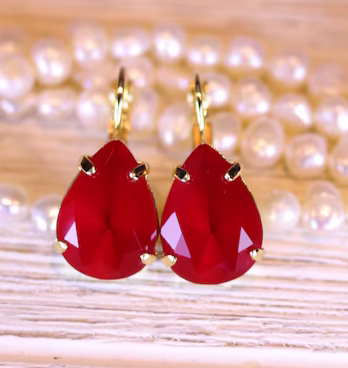 Red Ruby Earrings