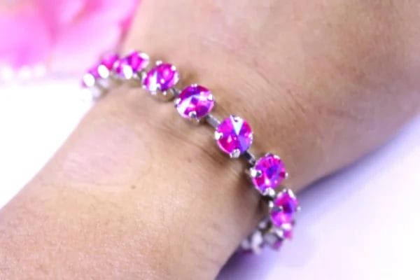 Hot Pink Rhinestone Bracelet