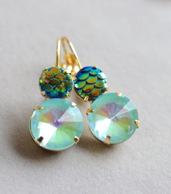 Mermaid Aqua Blue Earrings